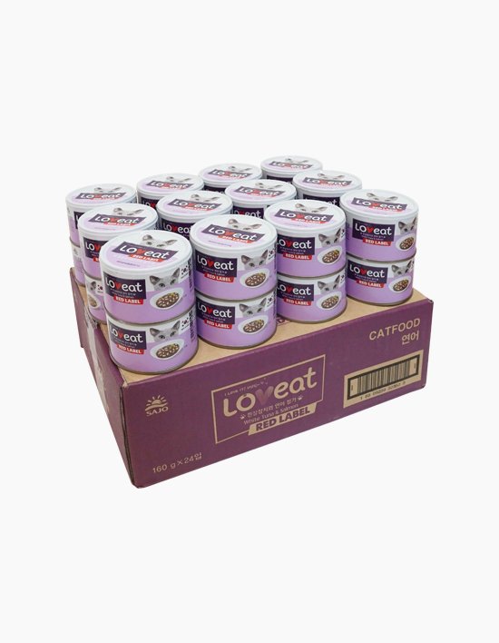 사조] 러브잇 레드라벨 흰살참치와 연어 고양이캔 160g X 24ea - 마켓컬리